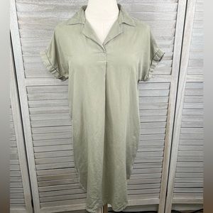 THREAD & SUPPLY Shirt Dress Sage Green-XS